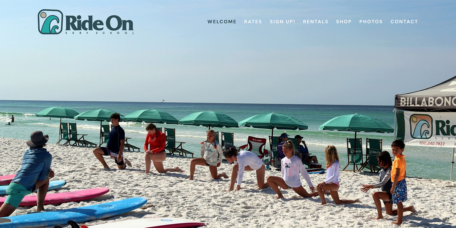 RideonSurf.com homepage