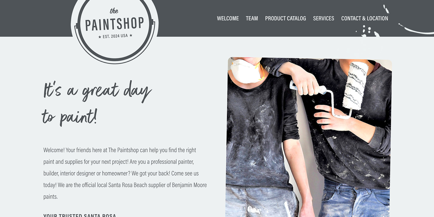 The Paintshop website homepage